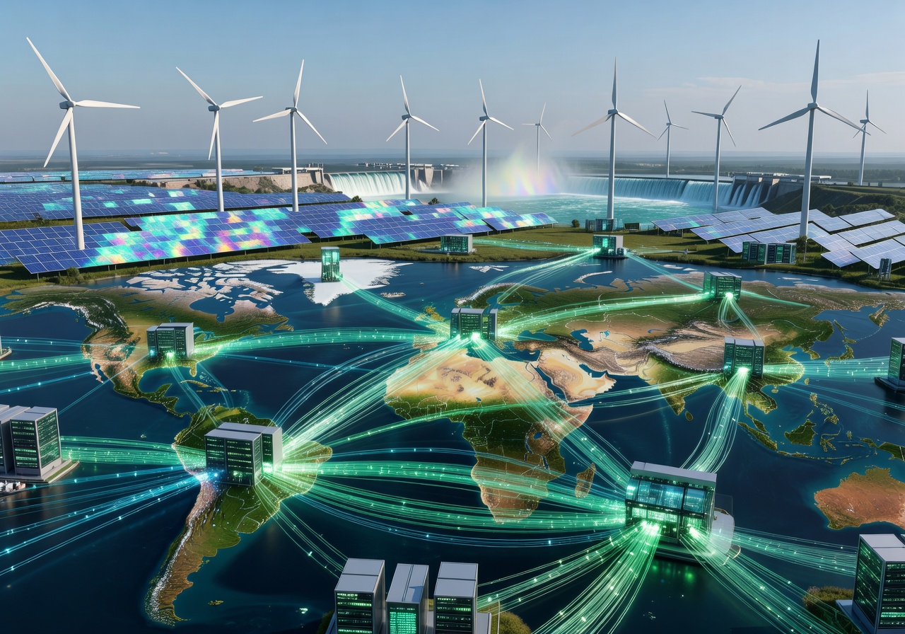 Global digital network powered by green energy