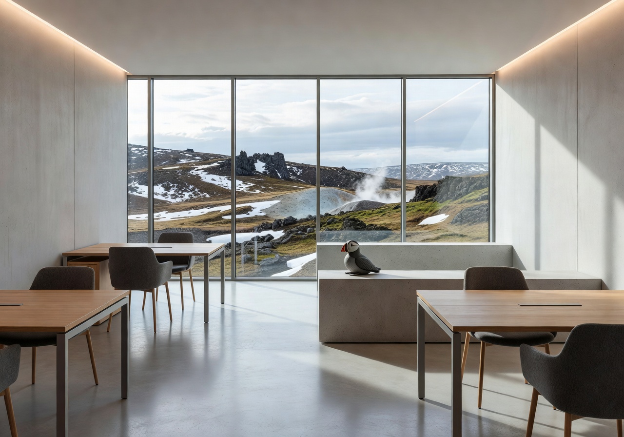 Puffin Exonix clean modern office in Iceland
